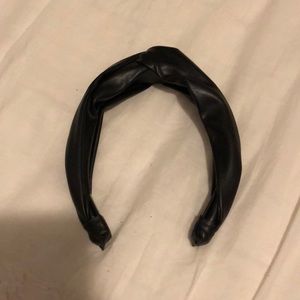 Black Leather Anthropologie Knotted Headband